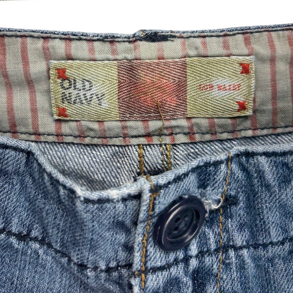 Old Navy Womens Size 6 Low Rise Denim Shorts Y2K Patch Pocket Light Wash Coastal - Picture 5 of 9